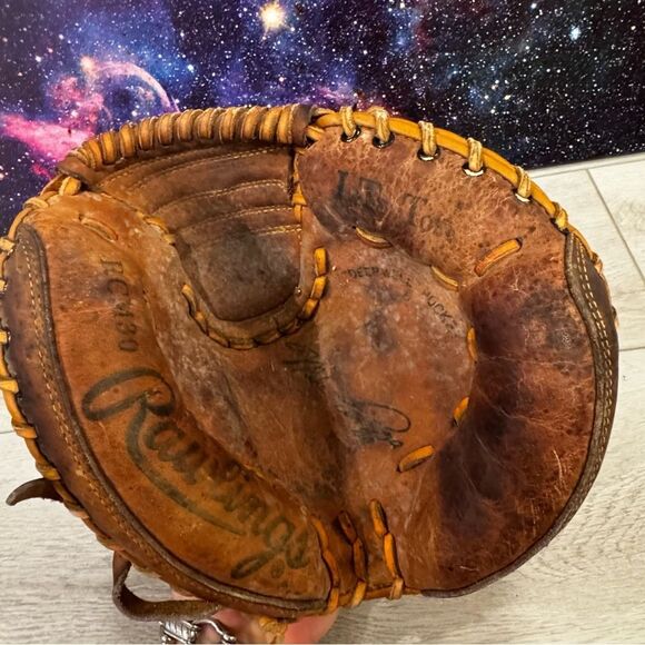 Vintage Rawlings RHT Mike Piazza RCM30 Baseball Catchers Mitt Lite Toe Leather - Picture 6 of 9
